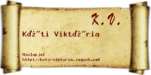 Kóti Viktória névjegykártya